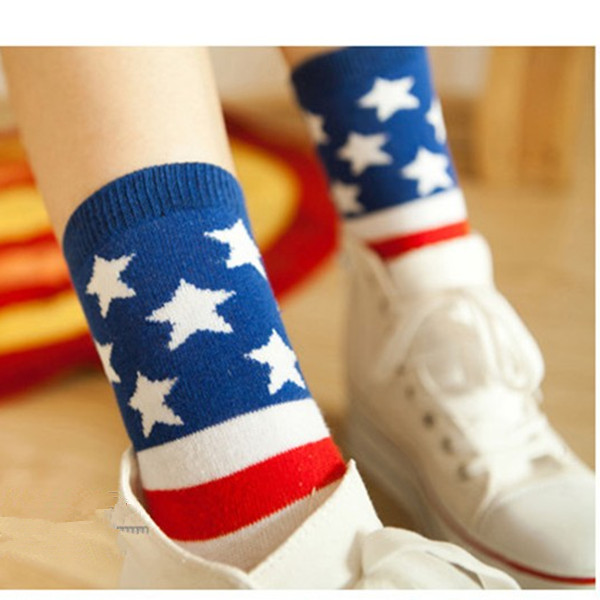 Pentacle Star American Flag Striped Socks on Luulla
